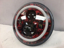 Load image into Gallery viewer, 7&quot; DAYMAKER Custom Red With White Halo Skull Design Projector HID LED Light Bulb Headlight Motorcycle Harley