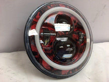 Load image into Gallery viewer, 7&quot; DAYMAKER Custom Red With White Halo Skull Design Projector HID LED Light Bulb Headlight Motorcycle Harley