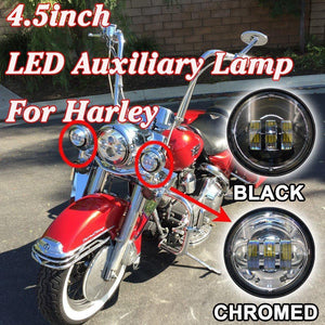 5 3/4" - 5.75" DAYMAKER Headlight Dual 4.5" - 4 1/2" Auxiliary AUX Black Spot Passing LED Fog Lights Bulb Harley SET