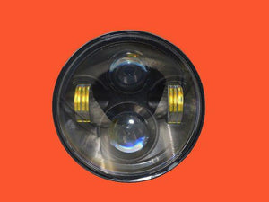 5 3/4" - 5.75" DAYMAKER Headlight Dual 4.5" - 4 1/2" Auxiliary AUX Black Spot Passing LED Fog Lights Bulb Harley SET