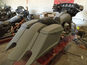 Harley Davidson 6" Trendsetter Extended Saddlebag LED Recess Plate Fender Kit - No Cut Outs 6.5" Speaker Lids / 2014