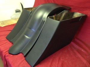 Harley Davidson 6" Extended Stretched Out & Down Saddlebags - No Lids 2014 Model Style Bags - No Cut Outs.