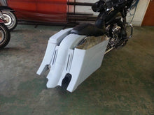 Load image into Gallery viewer, Harley Davidson 6&quot; Extended Stretched Out &amp; Down Saddlebags Fender - No Lids 2014 Model Style Bags - Dual Cut Outs.