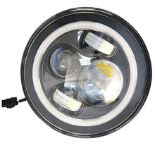 Load image into Gallery viewer, 7&quot; DAYMAKER Black Angel Eye GREEN HALO Projector HID LED Light Bulb Headlight Motorcycle Harley