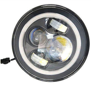 7" DAYMAKER Black Angel Eye WHITE HALO HID LED Light Bulb Headlight Motorcycle Kawasaki Vulcan Nomad 1500 / 1600