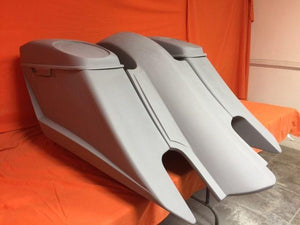Harley Davidson 6" Trendsetter Extended Saddlebag Fender Kit - Dual Cut Outs Dual 6 x 9 Speaker Lids / 2014