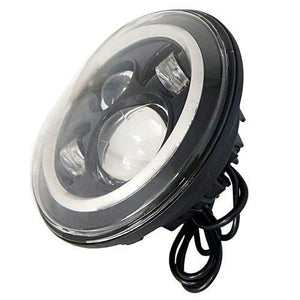7" DAYMAKER Black Angel Eye GREEN HALO Projector HID LED Light Bulb Headlight Motorcycle Harley