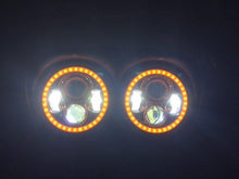 Load image into Gallery viewer, DUAL 7&quot; DAYMAKER 2014  ORANGE HALO LED Replacement ROAD GLIDE Black Light Bulb Headlight Harley Bezel