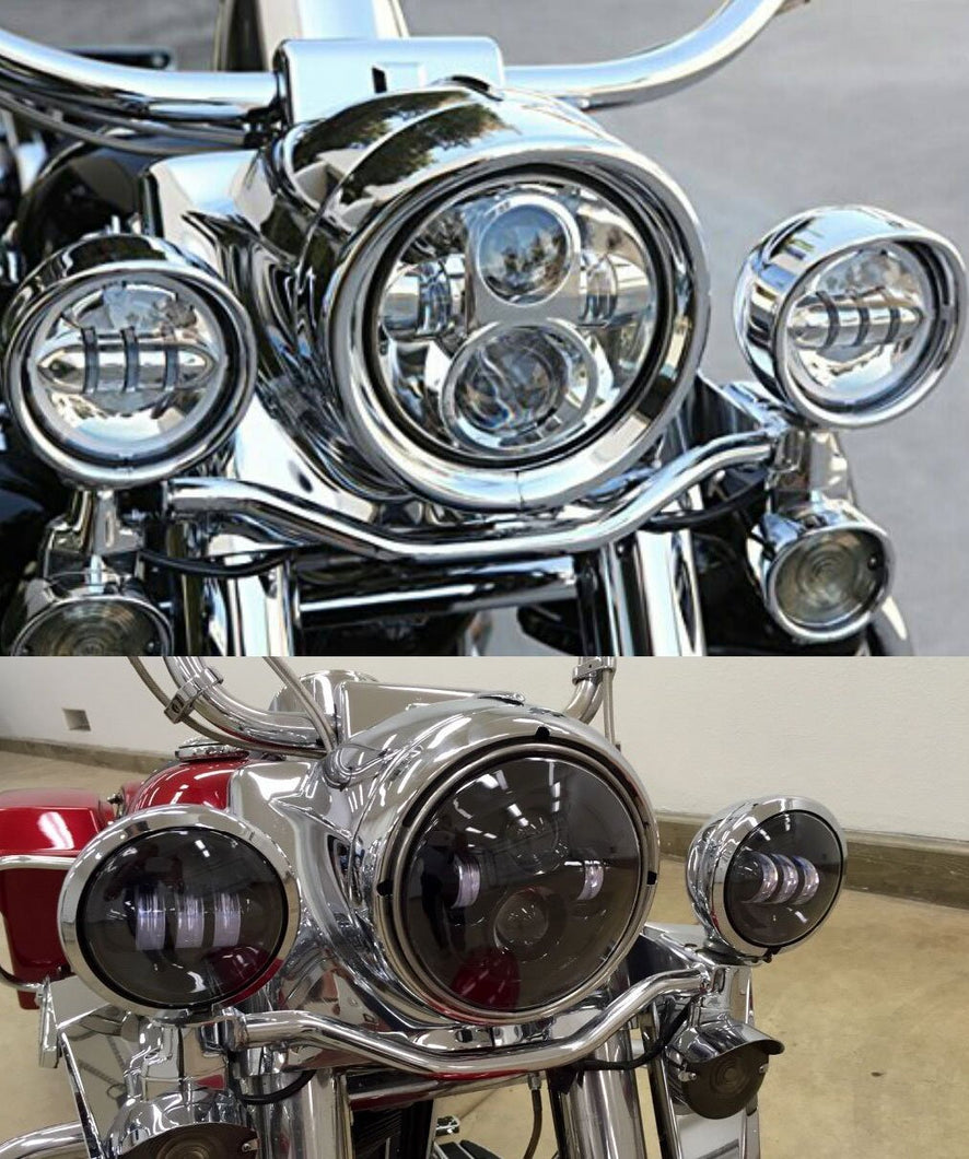 HARLEY, HONDA, SUZUKI, YAMAHA, KAWASAKI LED DAYMAKER HEADLIGHTS - SKU: AD0045