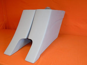 Harley Davidson 6" Extended Stretched Out & Down Saddlebags - 2014 Model Style Bags No lids - Dual Cut Outs