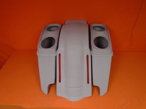 Harley Davidson 5" Heritage Softail Extended Saddlebags Dual 6 X 9 Speaker Lids LED Fender Dual Cutouts