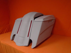 Harley Davidson 5" Softail Heritage Extended Stretched Saddlebags Lids LED Fender Dual CutOuts