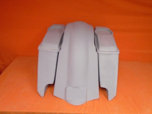 Harley Davidson 5" Heritage Softail Extended Saddlebags 6.5" Speaker Lids Fender Dual Cutouts