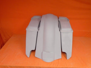 Harley Davidson 5" Heritage Softail Extended Saddlebags 6.5" Speaker Lids Fender Dual Cutouts