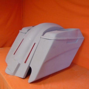 Harley Davidson 5" Heritage Softail Extended Saddlebags 6 x 9 Speaker Lids LED Fender Dual Cutouts