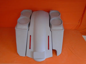 Harley Davidson 5" Heritage Softail Extended Saddlebags Dual 6.5" Speaker Lids LED Fender Right Cutout