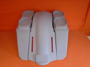 Harley Davidson 5" Heritage Softail Extended Saddlebags Dual 6.5" Speaker Lids LED Fender No Cutouts