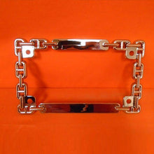 Load image into Gallery viewer, Chrome Motorcycle License Plate Frame - Chain
