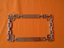 Load image into Gallery viewer, Chrome Motorcycle License Plate Frame - Chain