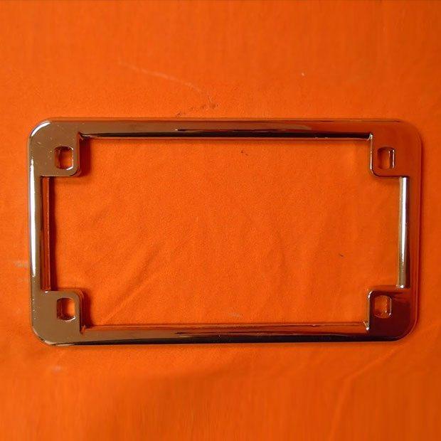 Chrome Motorcycle License Plate Frame - Plain