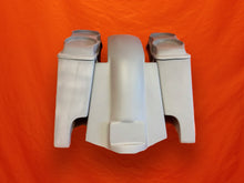 Load image into Gallery viewer, Harley Davidson 4&quot; Extended Stretched Saddlebags Dual 6.5 Speaker Lids and Replacement Fender 09 - 13