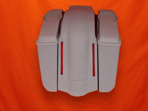 Harley Davidson 5" Stretched Extended Saddlebags No Cut Outs LED Fender 6x9 Speaker Lids