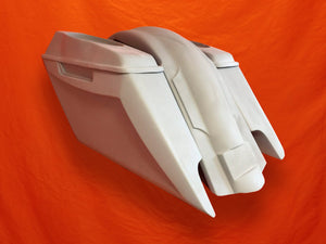 Harley Davidson 5" Fifty Five Extended Stretched Saddlebag Fender Kit - Dual Cut Outs 6.5" Speaker Lids