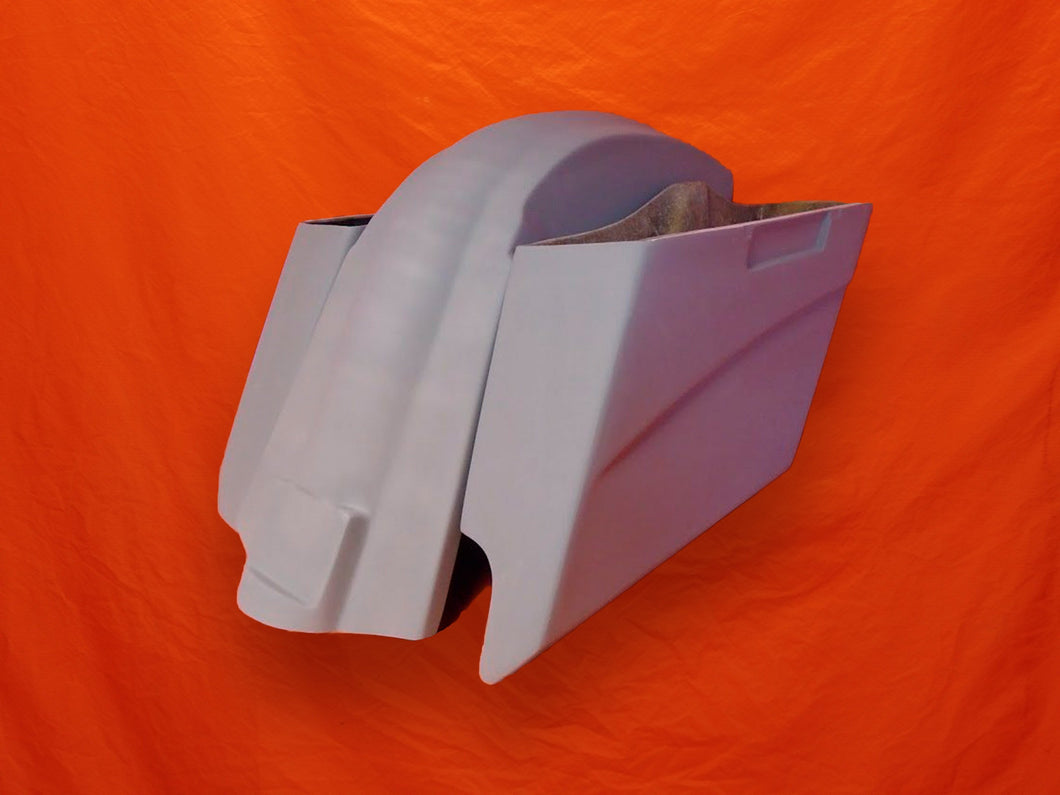 Harley Davidson 5 Stretched Extended Saddlebags With Right Cut Out - Fender No Lids