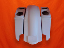 Load image into Gallery viewer, Harley Davidson 5&quot; Extended Stretched Saddlebags With Cut Outs Fender Dual 6 x 9 Speaker Lids