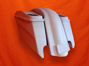 Harley Davidson 5" Extended Stretched Saddlebags With Cut Outs Fender Dual 6 x 9 Speaker Lids