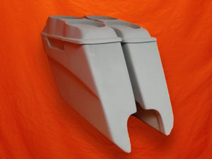 Harley Davidson 5" Extended Stretched Saddlebags Dual 6.5" Speaker Lids With Cut Outs