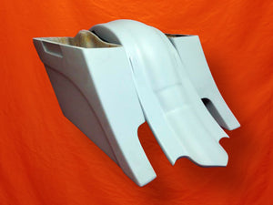 Harley Davidson 6" Extended Out And Down Saddlebags with Custom Rear Fender - No Lids