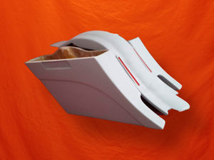 Harley Davidson 6" Extended  Out And Down Saddlebags with Custom LED Lights Rear Fender - No Lids