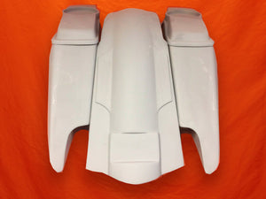 Harley Davidson 5" Fifty Five Extended Stretched Saddlebag Fender Kit - Dual Cut Outs 6 x 9 Speaker Lids