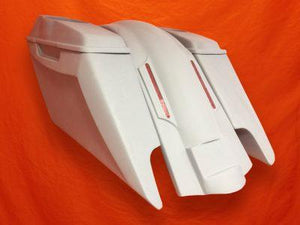 Harley Davidson 2014 ? 2018 5 Fifty Five Extended Stretched Saddlebag LED Fender Kit ? Dual Cut Outs 65Speaker Lids