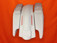 Load image into Gallery viewer, Harley Davidson 5&quot; Fifty Five Extended Stretched Saddlebag LED Fender Kit - Dual Cut Outs Dual 6.5&quot; Speaker Lids