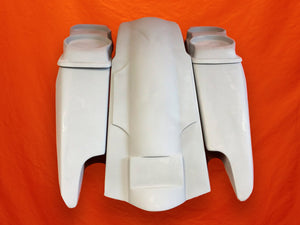 Harley Davidson 5" Fifty Five Extended Stretched Saddlebag Fender Kit - Dual Cut Outs Dual 6.5" Speaker Lids