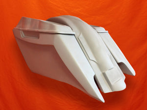 Harley Davidson 5" Fifty Five Extended Stretched Saddlebag Fender Kit - Dual Cut Outs Dual 6.5" Speaker Lids