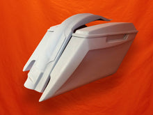 Load image into Gallery viewer, Harley Davidson 5&quot; Fifty Five Extended Stretched Saddlebag Fender Kit - Dual Cut Outs Dual 6.5&quot; Speaker Lids