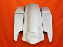 Load image into Gallery viewer, Harley Davidson 5&quot; Fifty Five Extended Stretched Saddlebag Fender Kit - Dual Cut Outs Dual 6.5&quot; Speaker Lids