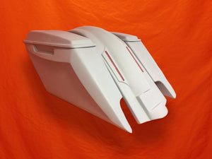 Harley Davidson 5" Fifty Five Extended Stretched Saddlebag LED Fender Kit - Dual Cut Outs Lids