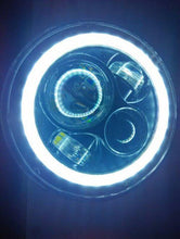 Load image into Gallery viewer, 7&quot; DAYMAKER Replacement Chrome Angel Eye BLUE HALO Projector HID LED Light Bulb Headlight Motorcycle Harley