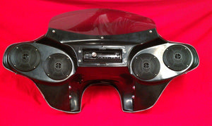 Suzuki C50 Motorcycle Headlight Fairing Quad 6.5" Speakers Batwing