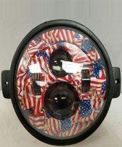 Load image into Gallery viewer, 7&quot; Kawasaki Voyager &amp; Vaquero DAYMAKER Replacement Headlight American Flags LED Light Projector HID Bulb