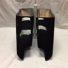Load image into Gallery viewer, Harley Davidson 5&quot; Extended Saddlebags Bags Painted VIVID BLACK &amp; Rear Fender Dual Cut Outs