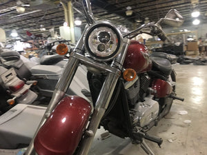 7" DAYMAKER Kawasaki Vulcan Nomad 800 Chrome With Green Halo HID LED Light Bulb Headlight Motorcycle