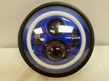 Load image into Gallery viewer, 7&quot; DAYMAKER Kawasaki Vulcan Nomad 800 Blue with Blue Halo HID LED Light Bulb Headlight Motorcycle