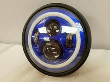 Load image into Gallery viewer, 7&quot; DAYMAKER Kawasaki Vulcan Nomad 800 Blue with Blue Halo HID LED Light Bulb Headlight Motorcycle