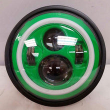 Load image into Gallery viewer, 7&quot; DAYMAKER Kawasaki Vulcan Nomad 800 Green with Green Halo HID LED Light Bulb Headlight Motorcycle
