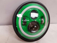 Load image into Gallery viewer, 7&quot; DAYMAKER Kawasaki Vulcan Nomad 800 Green with Green Halo HID LED Light Bulb Headlight Motorcycle